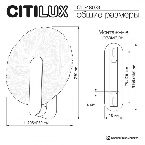Citilux JAZZY CL248023 Светильник настенный светодиодный Латунь