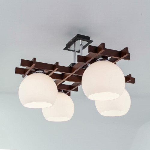 Citilux Нарита CL114141 Люстра деревянная Венге Хром