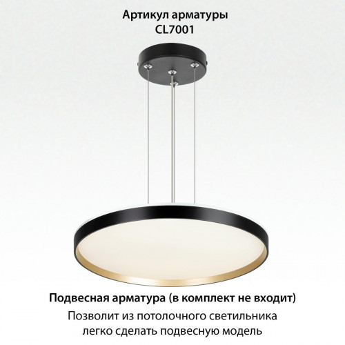 Citilux ETALON CL750501R LED RGB Светильник с пультом Чёрный+Золото