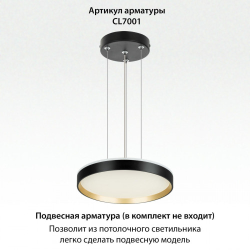 Citilux ETALON CL750321R LED RGB Светильник с пультом Чёрный+Золото