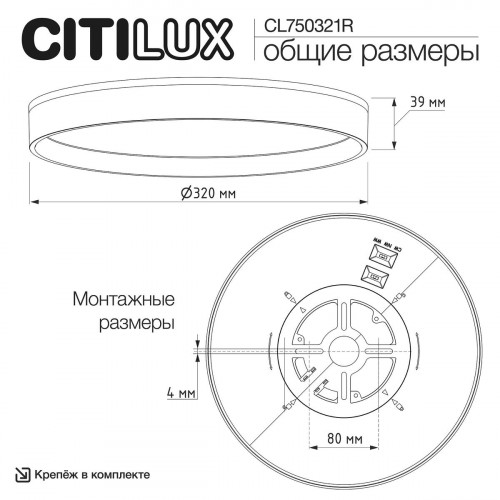 Citilux ETALON CL750321R LED RGB Светильник с пультом Чёрный+Золото