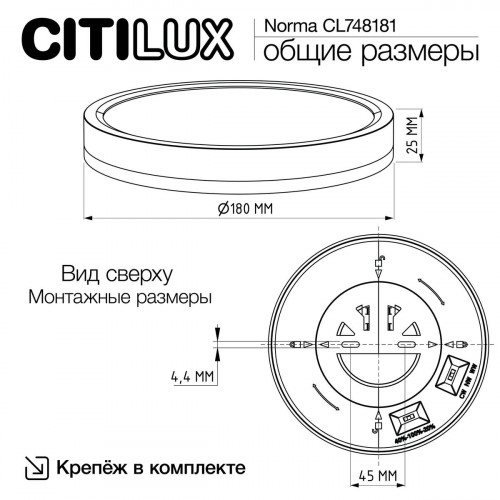 Citilux NORMA CL748181 LED Светильник с подсветкой Чёрный
