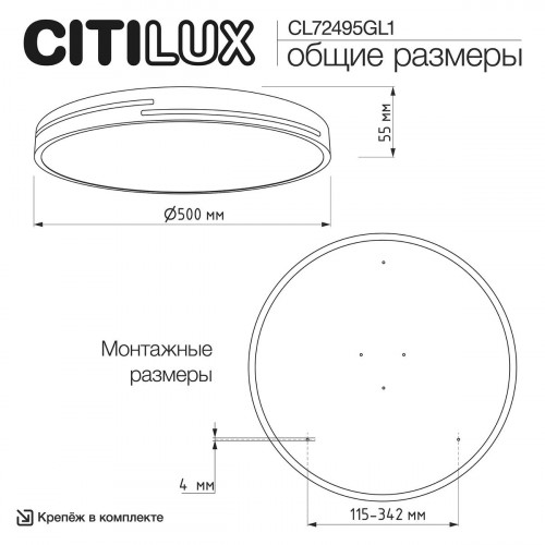 Citilux Купер Лайн CL72495GL1 LED RGB Светильник с пультом Чёрный