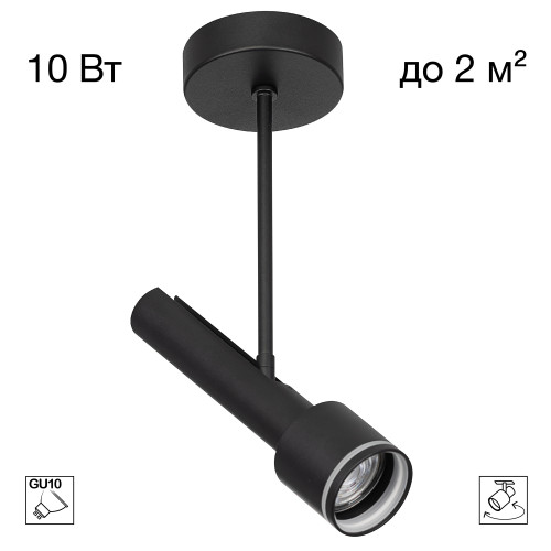 Citilux VEKTOR CL51321_BF Потолочный светильник на штанге Чёрный 20см