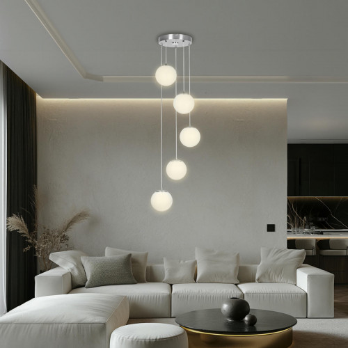 Citilux Адам Смарт CL228A051 RGB LED Умная каскадная люстра Матовый Хром