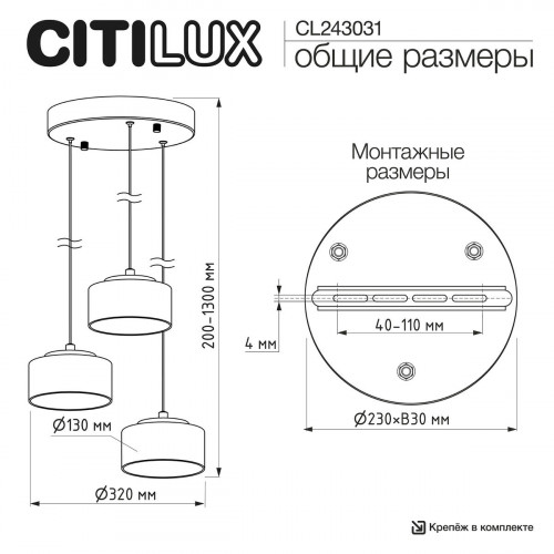 Citilux ESPACE CL243031 Подвесной светильник