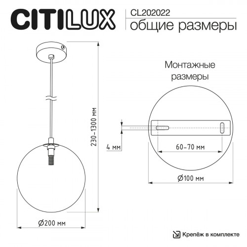 Citilux ORTON CL202022 Подвесной светильник Шампань
