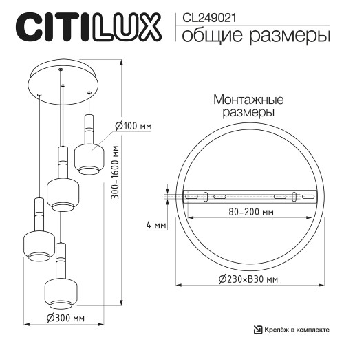 Citilux LASS CL249021 LED Подвесной светильник
