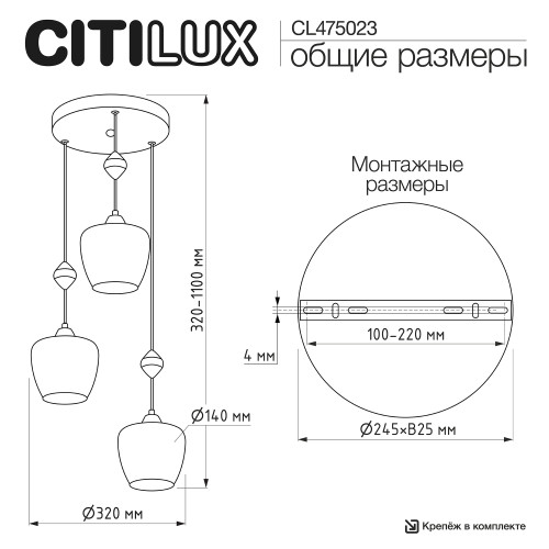 Citilux NORT CL475023 Подвесной светильник