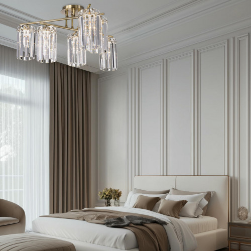 Citilux AXIS CL313263 Люстра хрустальная потолочная Бронза