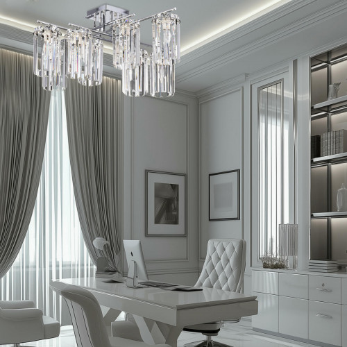 Citilux AXIS CL313281 Люстра хрустальная потолочная Хром