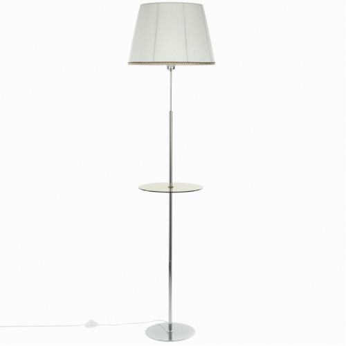 Citilux Линц CL402970T Торшер хром со столиком и белым абажуром