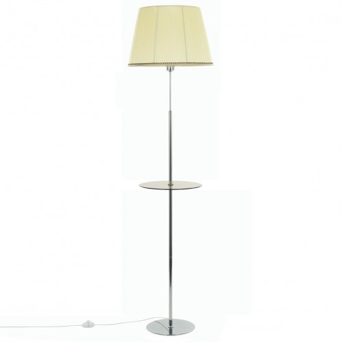 Citilux Линц CL402973T Торшер хром со столиком и кремовым абажуром