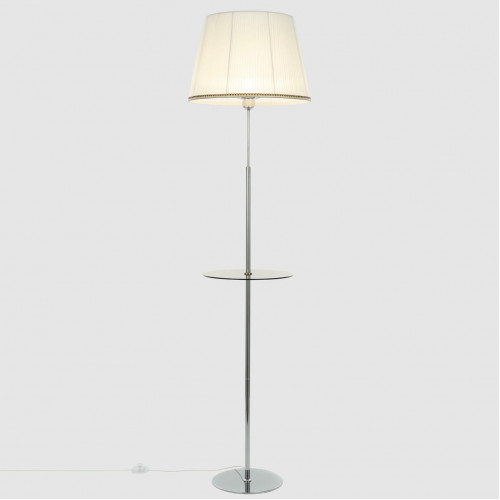 Citilux Линц CL402970T Торшер хром со столиком и белым абажуром