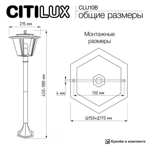 Citilux FORTS CLU10B Уличный парковый светильник