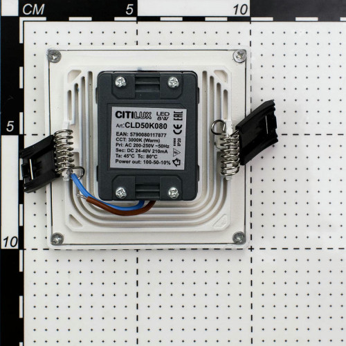 Citilux Омега CLD50K080 LED Встраиваемый светильник с диммером Белый