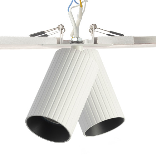 Citilux AXEL CL512D20R Спот поворотный встраиваемый двойной Белый Рифлёный