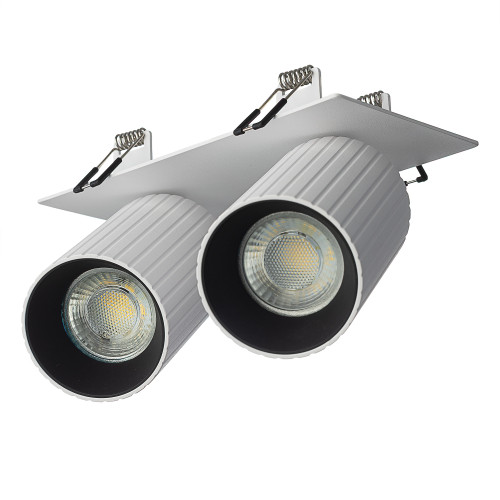Citilux AXEL CL512D20R Спот поворотный встраиваемый двойной Белый Рифлёный