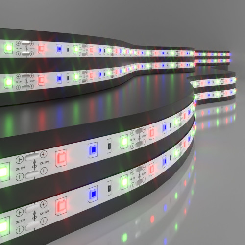 Светодиодная лента 12 В 4,8 Вт/м 60 Led/м 2835 IP20, RGB, 5 м Лента светодиодная 12V 4,8W 60Led 2835 IP20 RGB, 5м Elektrostandard