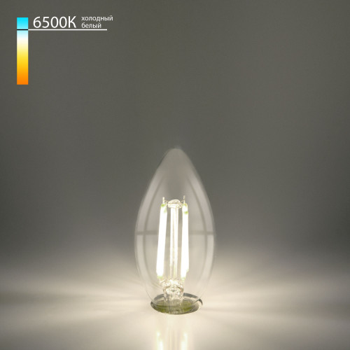 Филаментная светодиодная лампа Свеча" C35 9W 6500K E27 прозрачная BLE2759" Elektrostandard