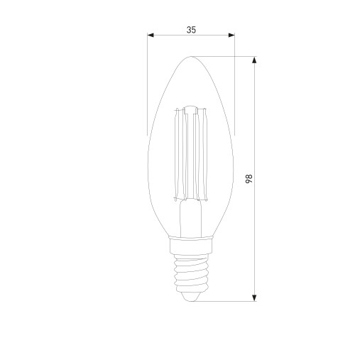 Филаментная светодиодная лампа Свеча" С35 7W 4200K E14 (C35 прозрачный) BLE1412" Elektrostandard
