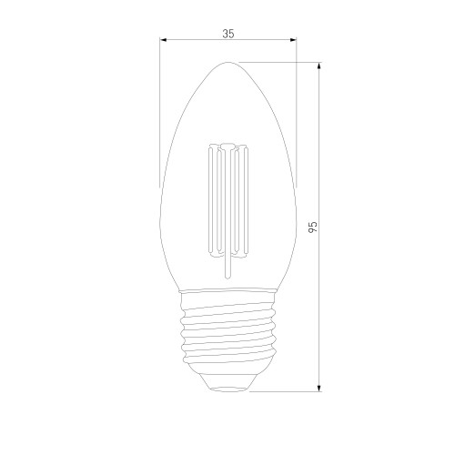 Филаментная светодиодная лампа Свеча" C35 9W 4200K E27 (C35 прозрачный) BLE2706" Elektrostandard