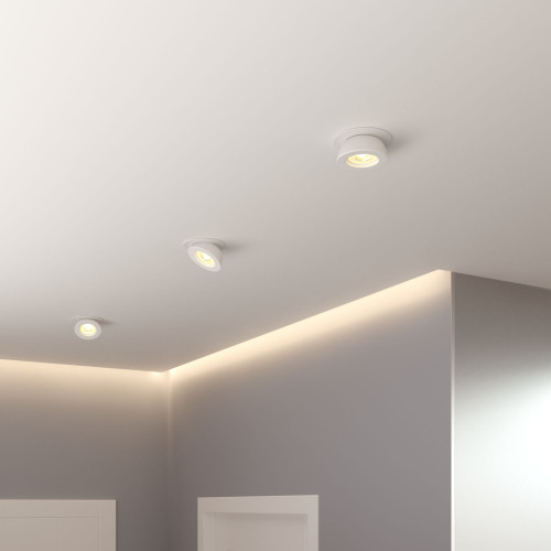 Встраиваемый точечный светодиодный светильник Pruno белый 25080/LED Elektrostandard