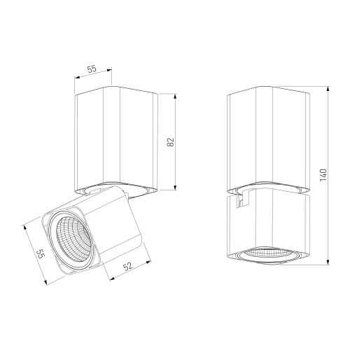 Светильник потолочный поворотный светодиодный Cubus 10W 4000K чёрный 25043/LED Elektrostandard