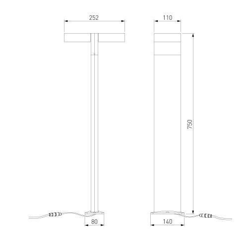 Ландшафтный поворотный светильник Twin 3000K IP54 35170/F черный Elektrostandard