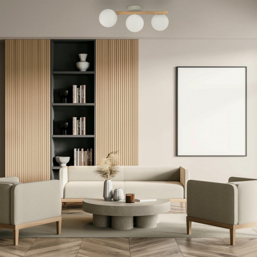 Потолочный светильник со стеклянными плафонами 5768 Estera Wood TK Lighting