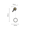 4173-2W, настенный светильник, D90xW230xH500, LEDx10W + 1xLEDx3W, 585LM, 4000K, included, switch Favourite