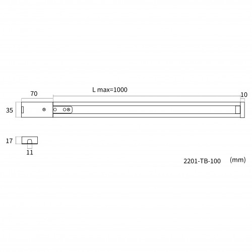 2201-TB-100, шинопровод, L1000xW30xH17 Favourite