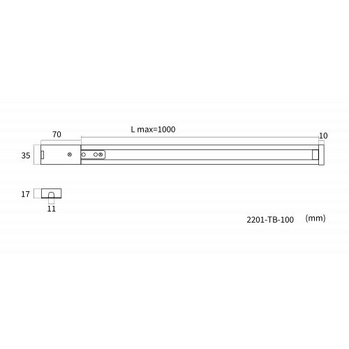 2201-TB-100, шинопровод, L1000xW30xH17 Favourite