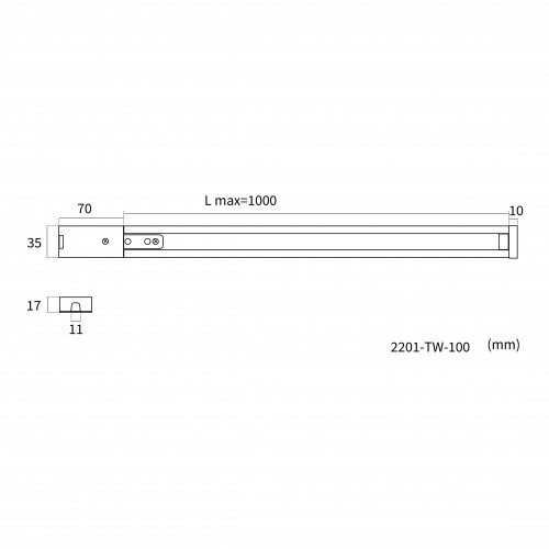 2201-TW-100, шинопровод, L1000xW30xH17 Favourite