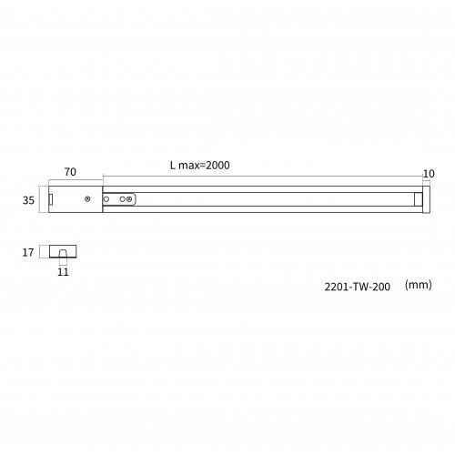 2201-TW-200, шинопровод, L2000xW30xH17 Favourite