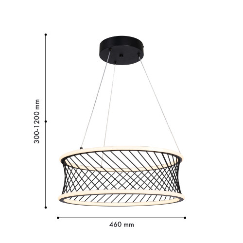 4436-2P, подвесная люстра, D460xH300/1200, LEDx40W, 4300LM, 3000-6000K, included, remote control Favourite
