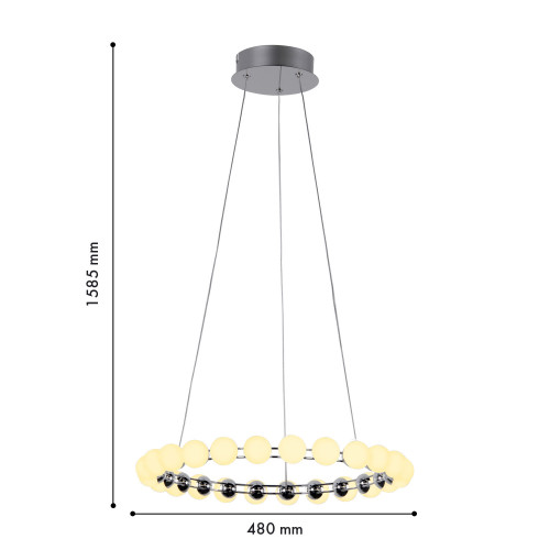 4589-5P, подвесная люстра, D480xH1585, LEDx27W, 2150LM, 4000K, included Favourite