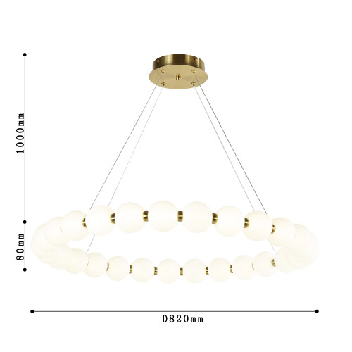 4014-8P, подвесная люстра, D820xH80/1080, LEDx60W, 4800LM, 4000K, included Favourite