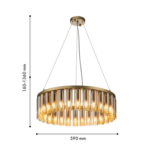 4503-30P, подвесная люстра, D590xH160/1360, 30xG9LEDx2W, 2100LM, 3000K, included Favourite