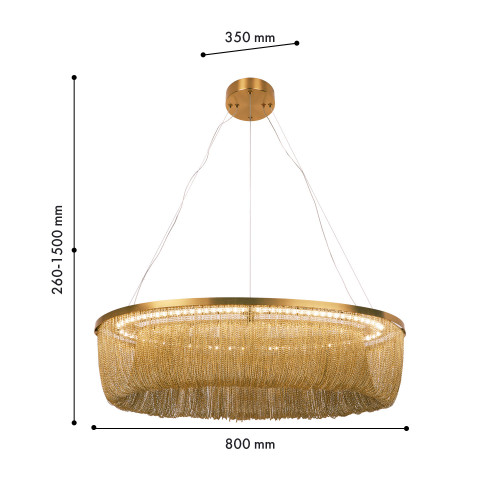 4491-8P, подвесная люстра, L800xW350xH260/1500, LEDx40W, 1100LM, 4000K, included Favourite