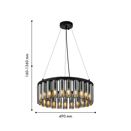 4504-25P, подвесная люстра, D490xH160/1360, 25xG9LEDx2W, 1750LM, 3000K, included Favourite