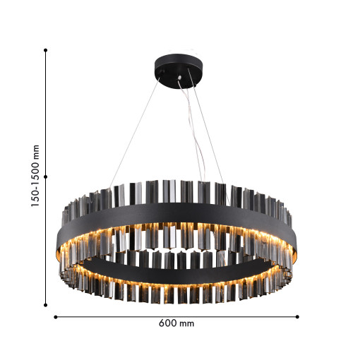 4262-6P, подвесная люстра, D600xH150/1500, LEDx27W, 2160LM, 4000K, included Favourite