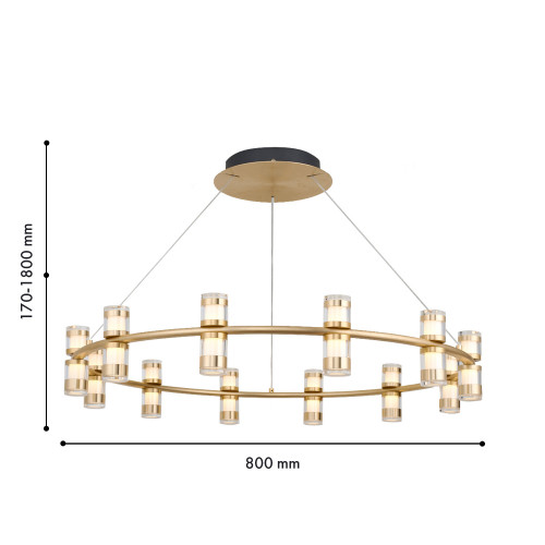 4323-12P, подвесная люстра, D800xH170/1800, 12xLEDx3W, 2880LM, 4000K, included Favourite