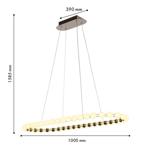 4590-10P, подвесная люстра, L1000xW390xH1585, LEDx48W, 3800LM, 4000K, included Favourite