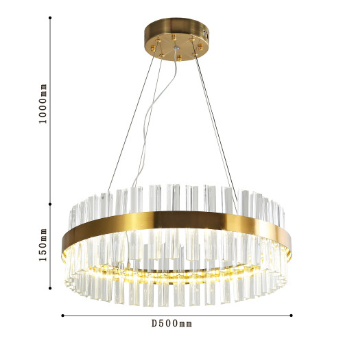 4012-5P, подвесная люстра, D500xH150/1150, LEDx31W, 2480LM, 3000K, included Favourite