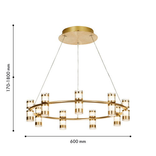 4323-9P, подвесная люстра, D600xH170/1800, 9xLEDx3W, 2160LM, 4000K, included Favourite