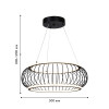 4435-2P, подвесная люстра, D500xH300/1200, LEDx40W, 4300LM, 3000-6000K, included, remote control Favourite