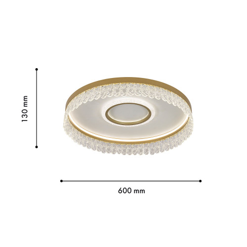 4186-2C, потолочная люстра, D600xH130, LEDx22W + LEDx136W, 8295LM, 3000-6000K, included, remote control Favourite