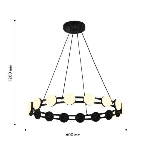 4601-6P, подвесная люстра, D600xH100/1200, 16xLEDx2W, 2880LM, 3000K, included Favourite