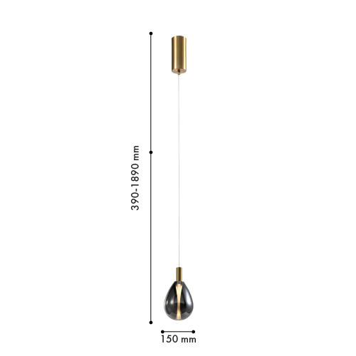 4255-1P, подвес, D150xH390/1890, LEDx4.3W, 520LM, 4000K, included Favourite